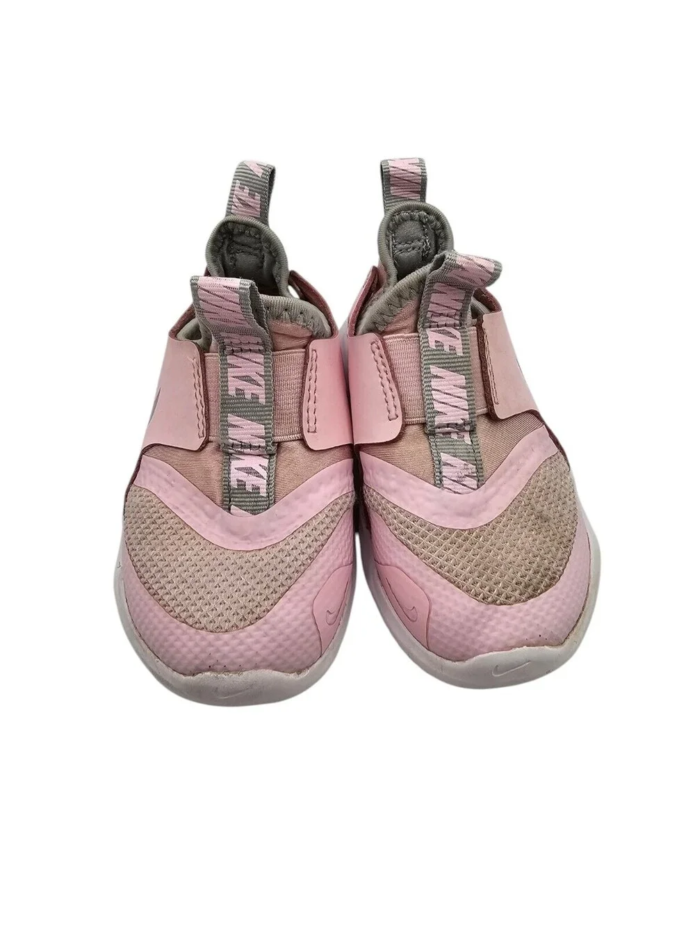 Nike Girls Flex Runner Size 6C Pink Silver Running Shoes Sneakers AT4665-609